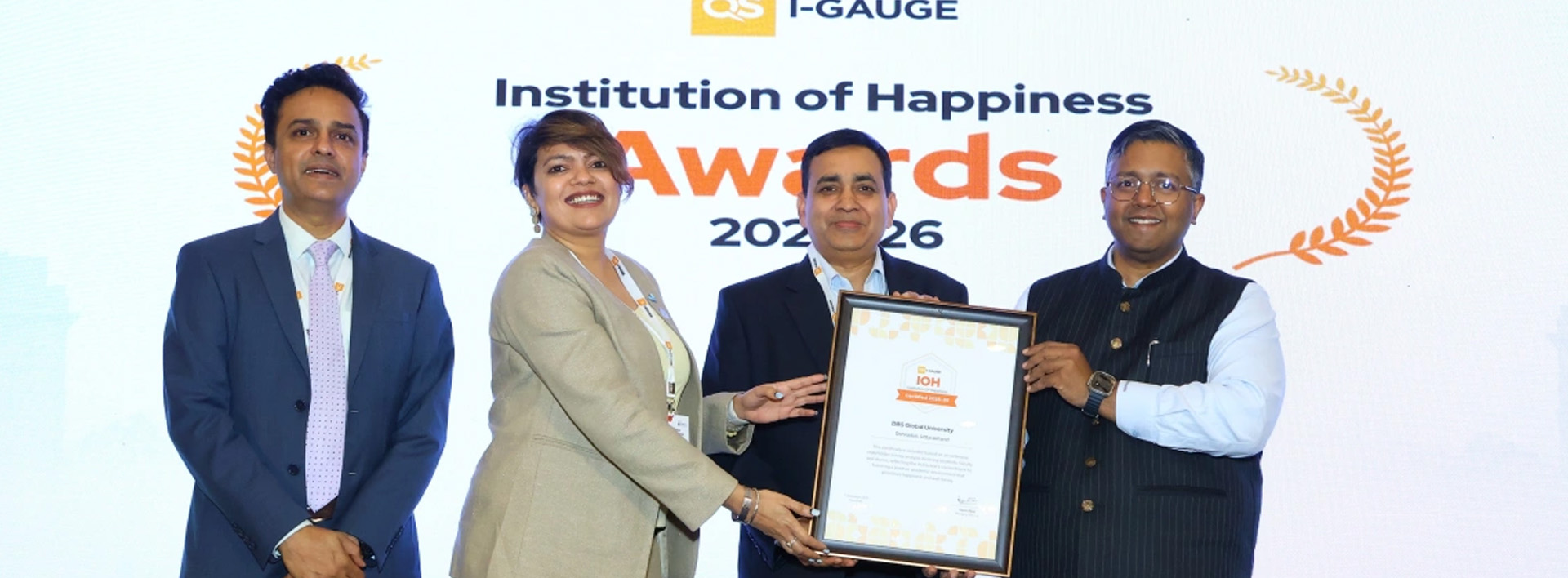 DBS Global University Recognised with QS I Gauge Institution of Happiness Award