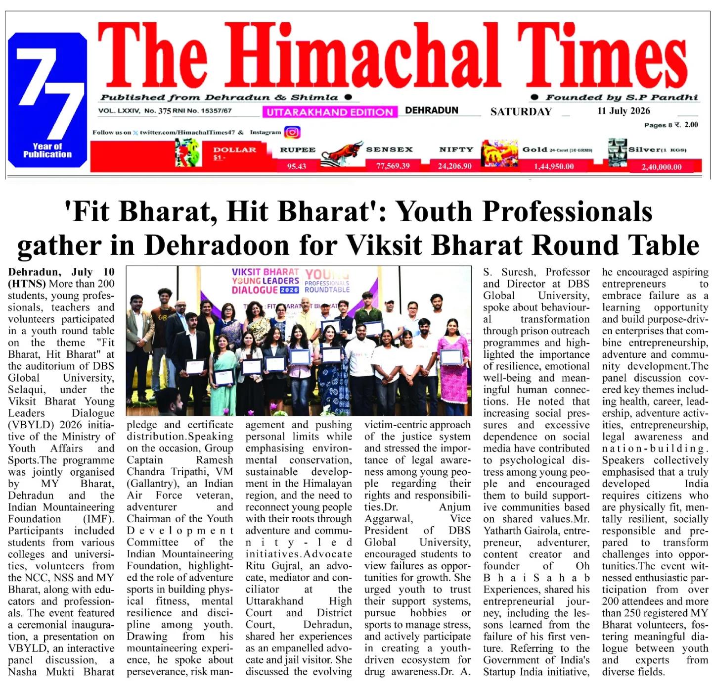Fit Bharat Hit Bharat - The Himachal Times, 11 July 2026
