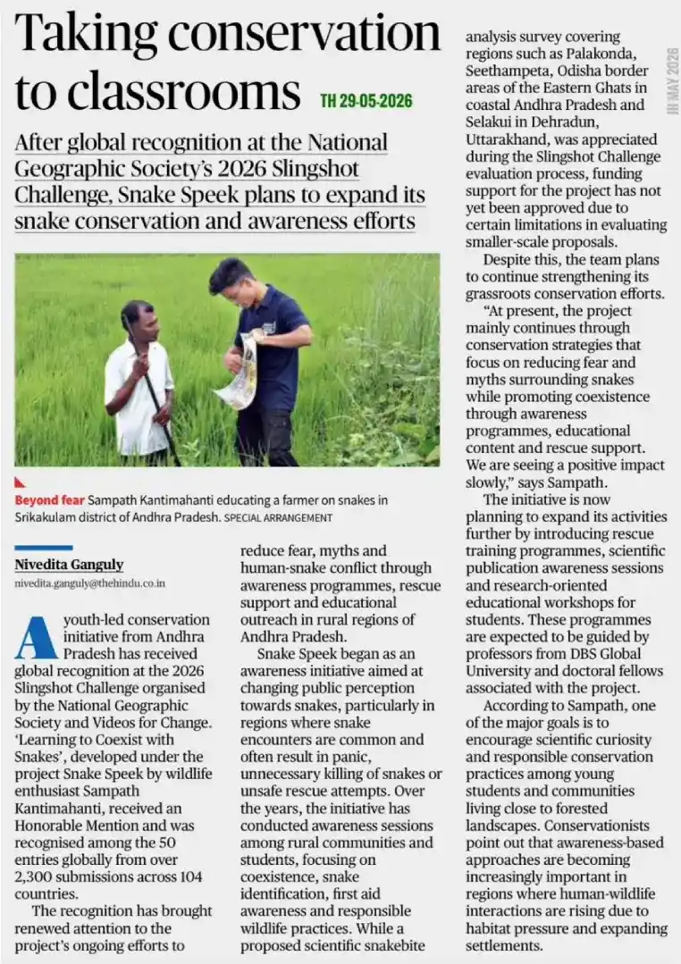 Taking Conservation to Classrooms The Hindu 29-05-26